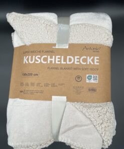 Superzachte Flanel Teddy Deken 150x200 cm – Warme deken – Fluffy deken - Plaid - Beige