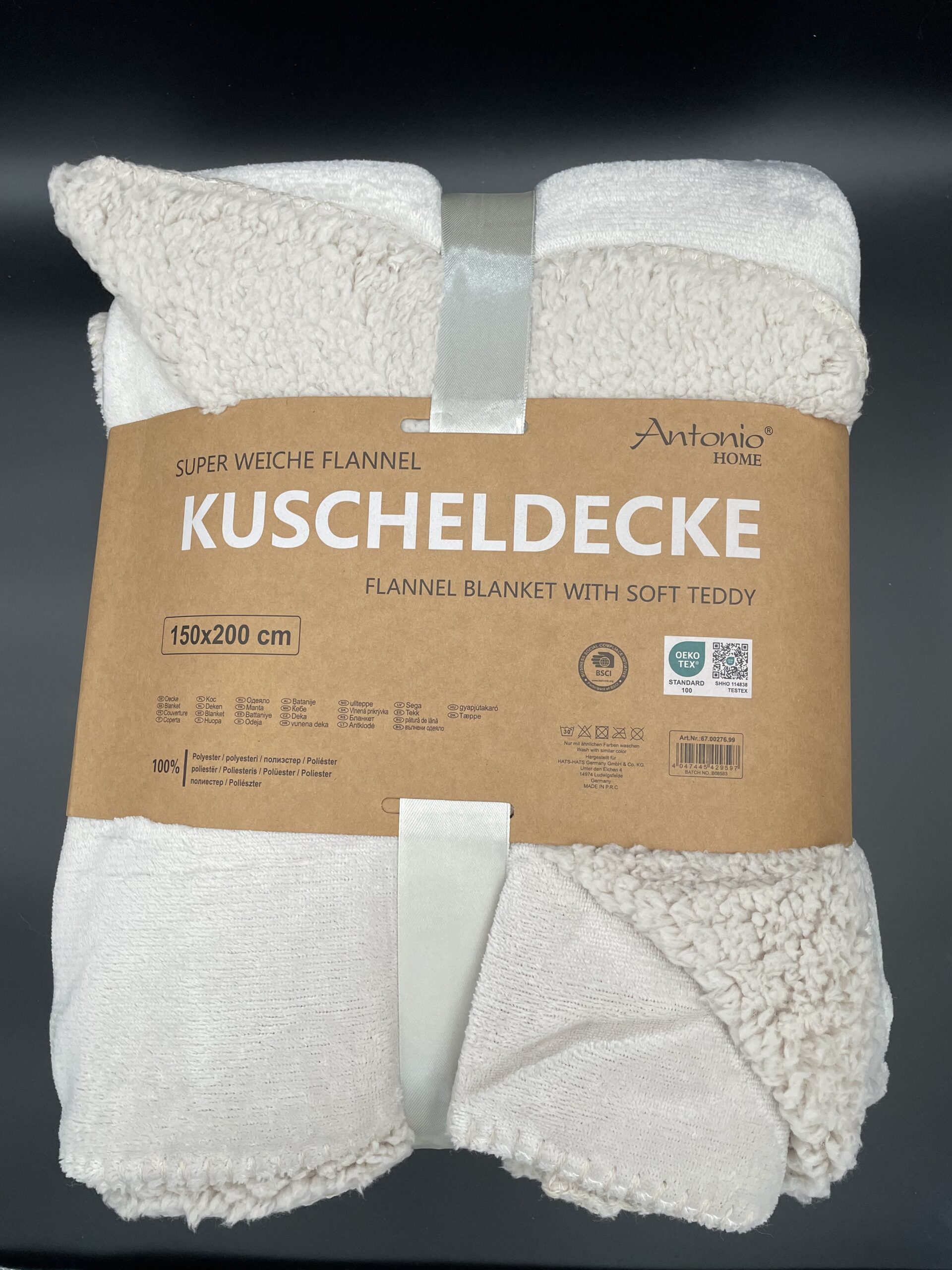 Superzachte Flanel Teddy Deken 150x200 cm – Warme deken – Fluffy deken - Plaid - Beige