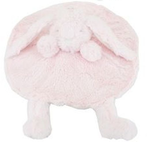 Knuffeldoekje baby en peuter – Kraamcadeau - Knuffeldoek met konijn als dierenvriendje – rond 30x30 cm - Roze