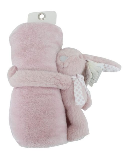 Knuffelzacht babydekentje - deken baby en peuter 100 x75 cm – Kraamcadeau - Zacht dekentje met schattig konijntje – Teddy deken - Roze - Baby geschenkset