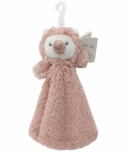 Knuffeldoekje roze met dierenhoofdje – zacht pluche babydoekje van Antonio Home