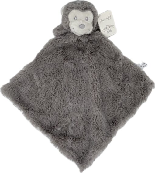 Knuffeldoekje baby en peuter – Kraamcadeau - Knuffeldoek met aap als dierenvriendje – Vierkant 30x30 cm - Bruin