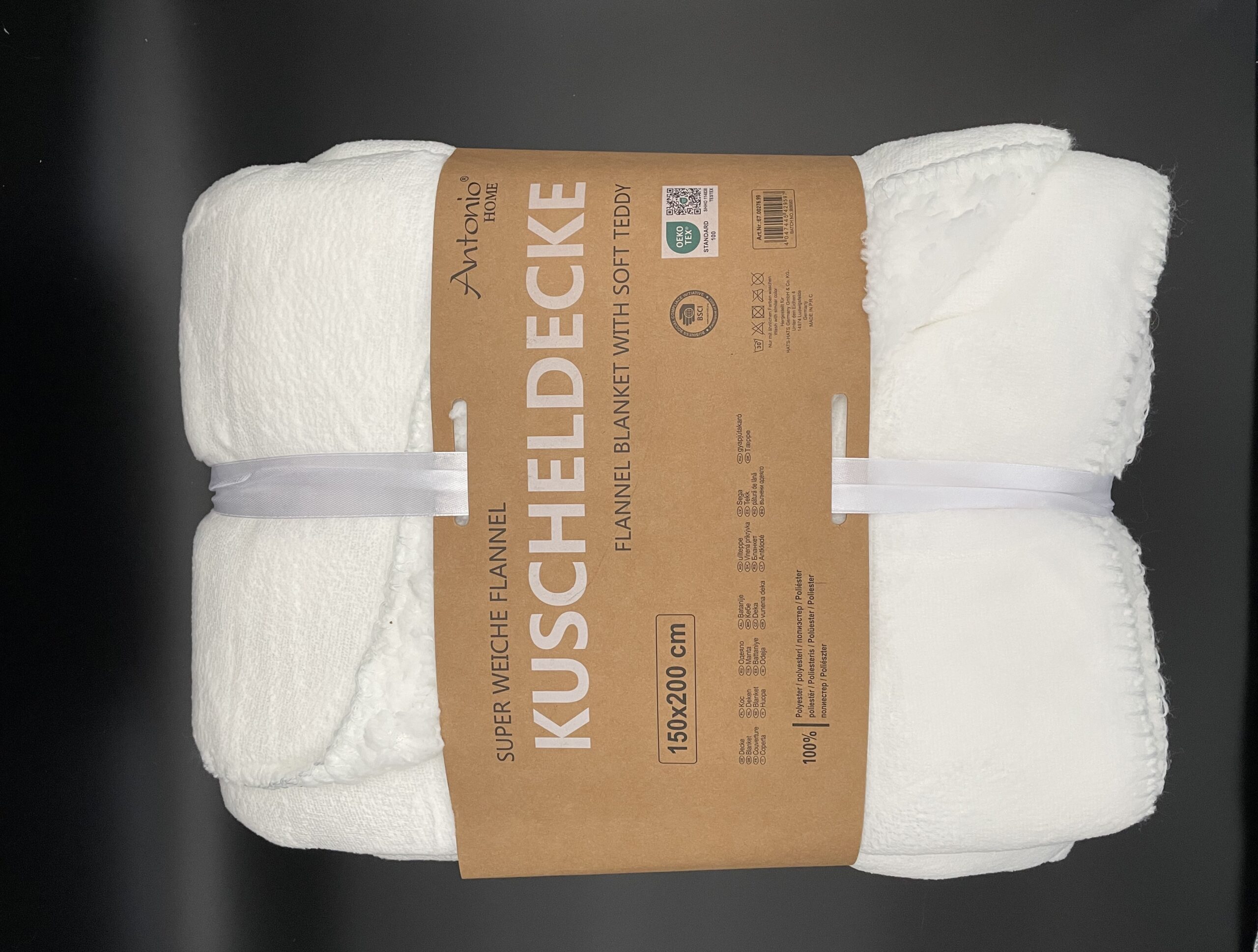 Superzachte Flanel Teddy Deken 150x200 cm – Warme deken – Fluffy deken - Plaid - Wit