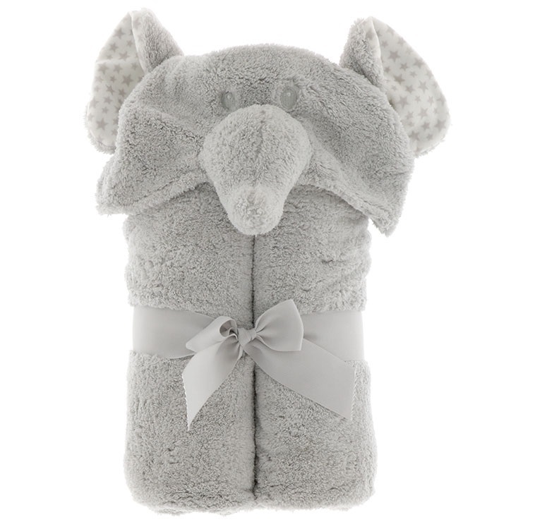 Unique Living plush baby badjas knuffeldoek 100x75 cm olifant zachte baby knuffel